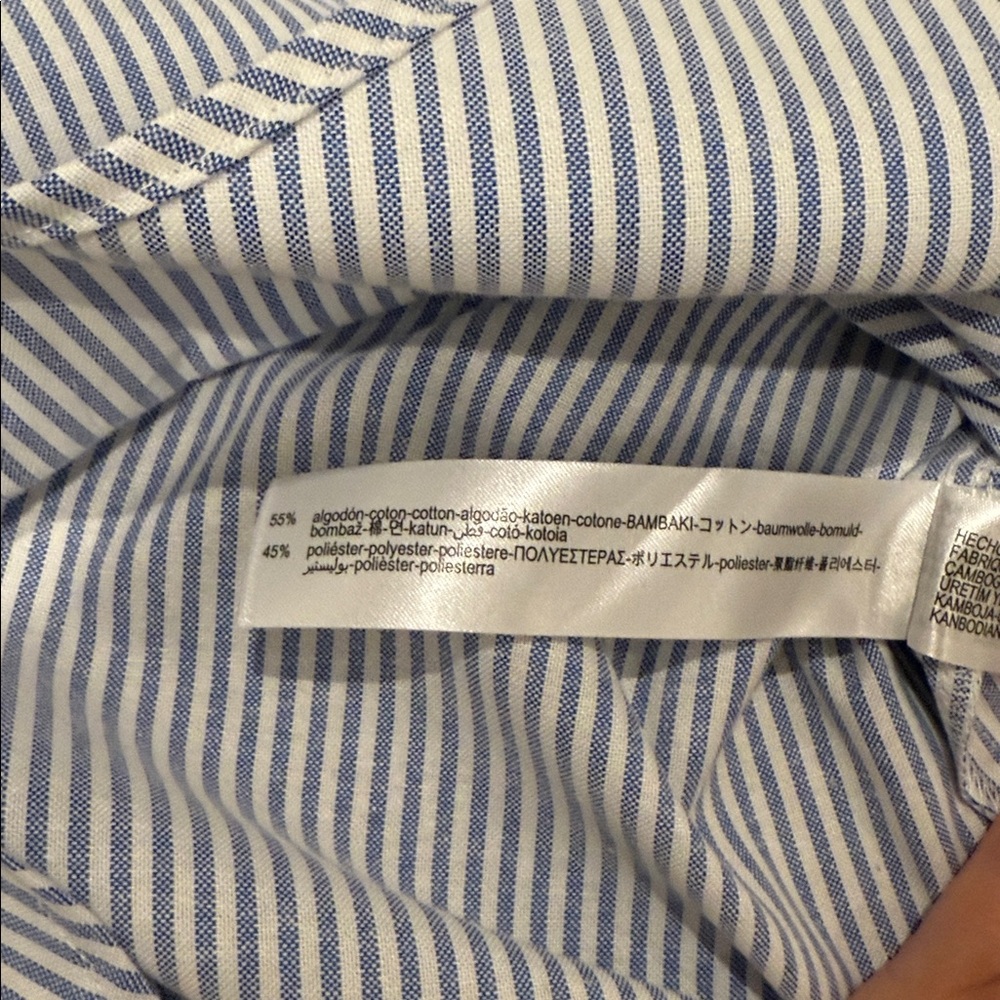 NWT Zara Striped Poplin Button Down Shirt - Picture 4 of 4